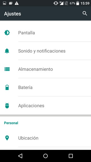 Desplácese y seleccione Batería