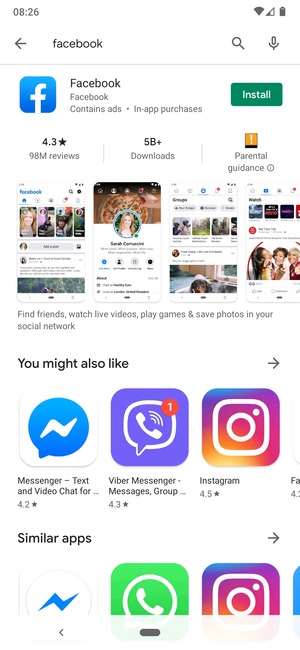 Select the app