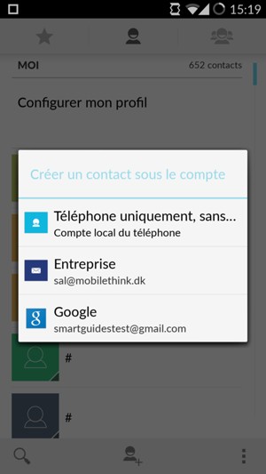 Sélectionnez votre compte Google