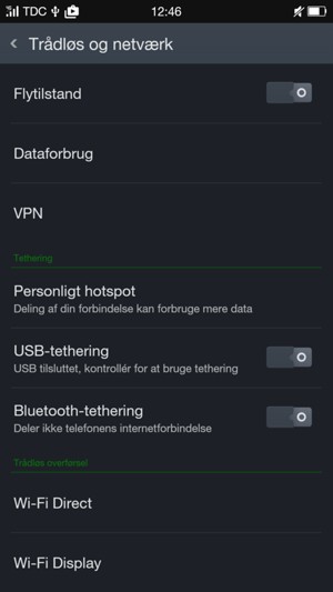 Vælg Personligt hotspot
