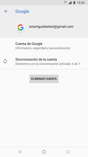 Seleccione Sincronización de la cuenta