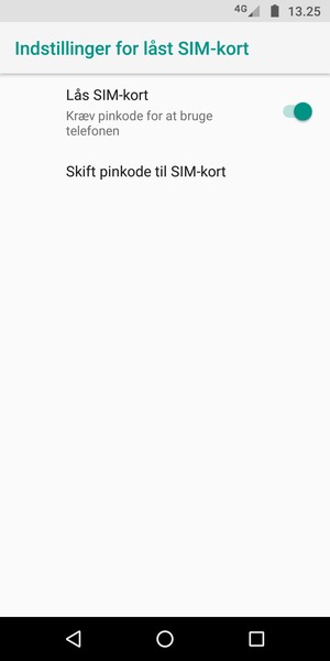 Vælg Skift pinkode til SIM-kort