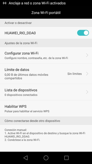 El teléfono ha sido configurado para su uso como módem