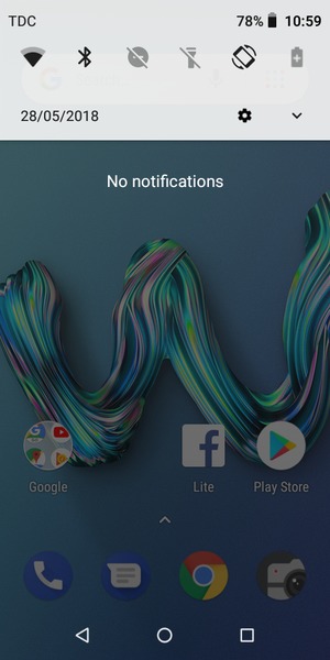 Slide down the top menu again