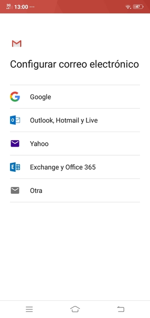 Seleccione Outlook, Hotmail y Live