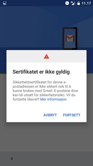 Velg FORTSETT