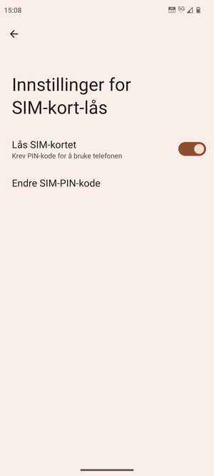 Velg Endre SIM-PIN-kode