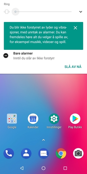 Trykk en gang til for lydløs modus