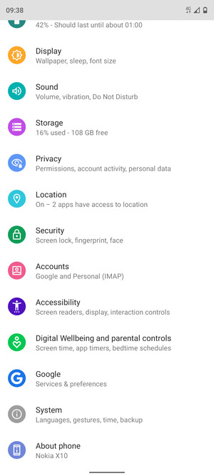 Scroll to and select System