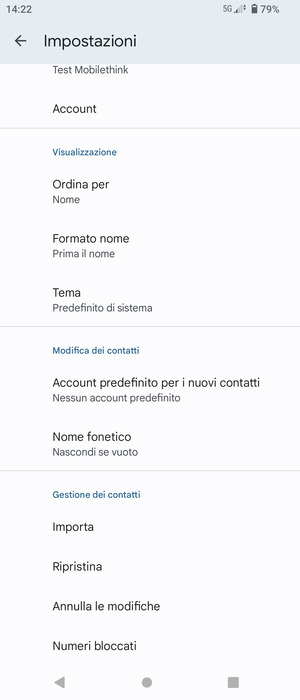 Scorri e seleziona Importa
