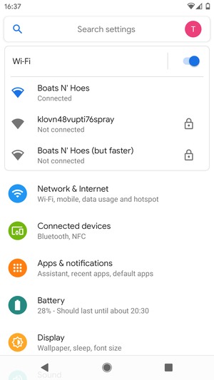 U bent nu verbonden met het WiFi-netwerk