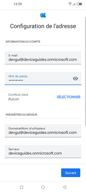 Saisissez votre Mot de passe