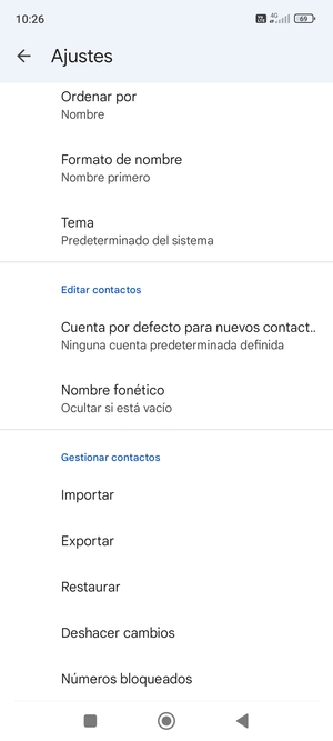 Desplácese y seleccione Importar
