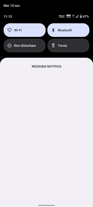 Scorri nuovamente verso il basso il menu in alto