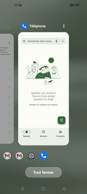 Sélectionnez Tout fermer pour fermer toutes les applications en cours d'exécution