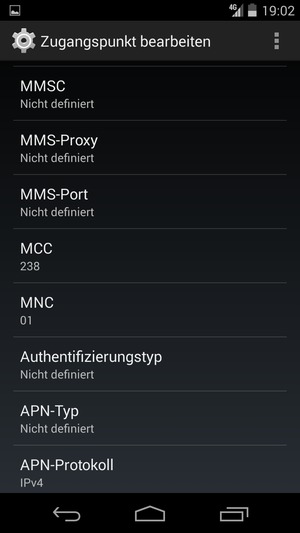 Scrollen Sie nach unten und geben Sie Ihre Internetinformationen ein