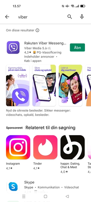 Vælg appen