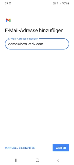 Geben Sie Ihre E-Mail-Adresse ein und wählen Sie WEITER