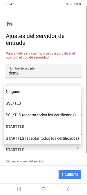 Seleccione Ninguno y SIGUIENTE