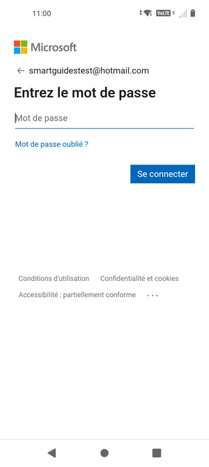 Saisissez votre mot de passe et sélectionnez Se connecter