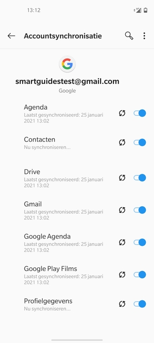 Uw gegevens worden gesynchroniseerd
