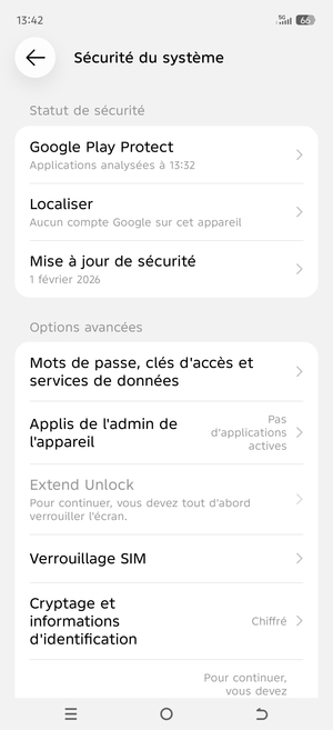 Sélectionnez Verrouillage SIM