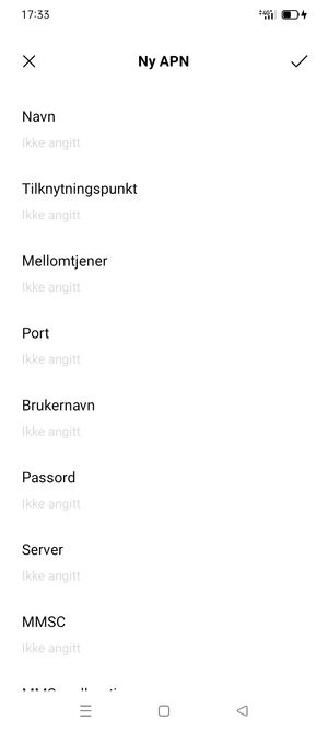 Skriv inn internett-informasjon