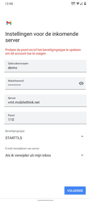 Selecteer Beveiligingstype