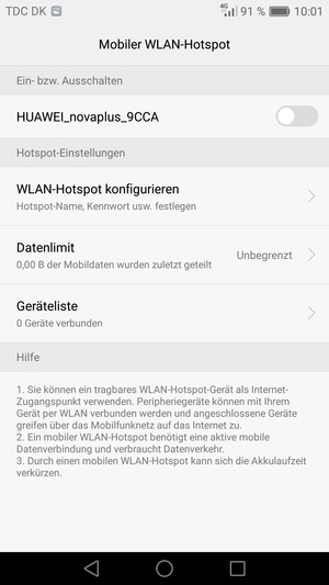 Wählen Sie WLAN-Hotpsot konfigurieren