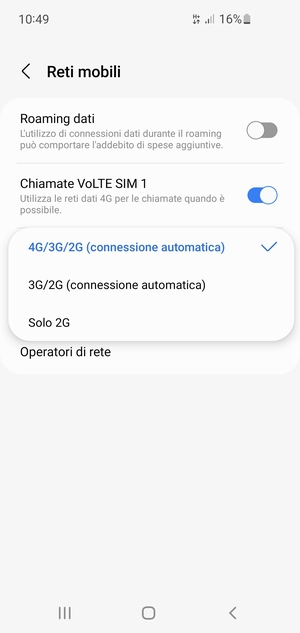Seleziona la tua opzione preferita