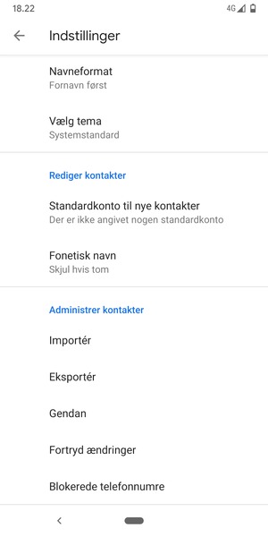 Scroll til og vælg Importér
