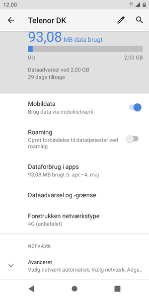 Vælg Avanceret