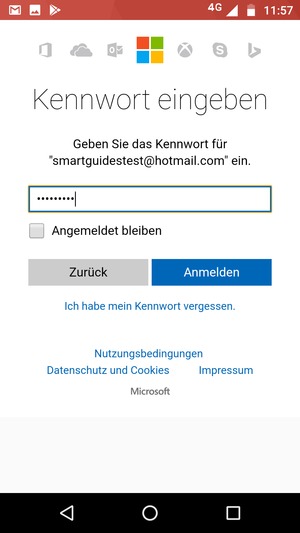 Geben Sie Ihre Passwort ein und wählen Sie Anmelden