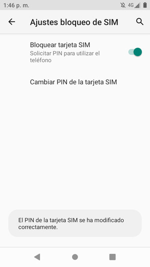 Su PIN de la tarjeta SIM ha sido cambiado