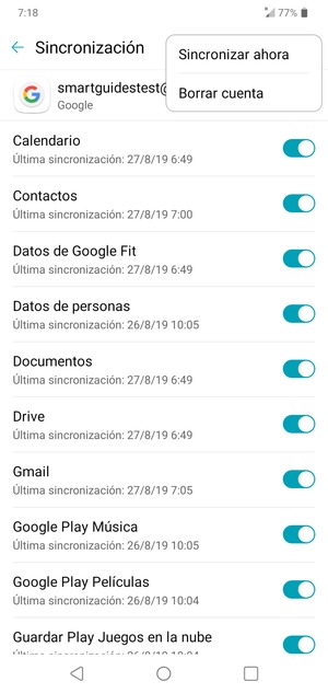 Seleccione Sincronizar ahora
