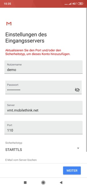 Wählen Sie Sicherheitstyp