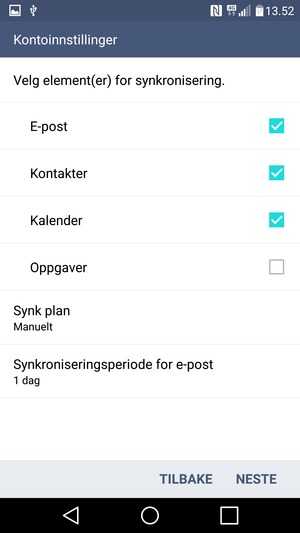 Velg NESTE
