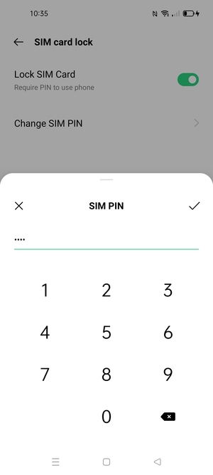 Enter your Current PIN for the SIM card and select OK