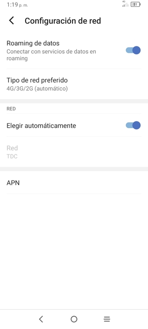 Activar o desactivar Roaming de datos