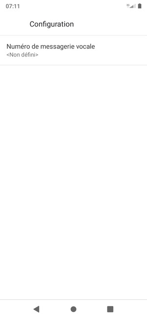 Sélectionnez Numéro de messagerie vocale