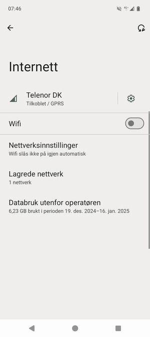 Slå på Wifi