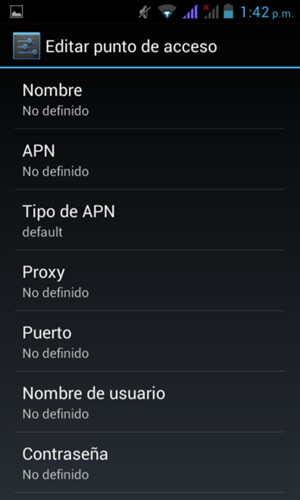 Introduzca la información de Internet
