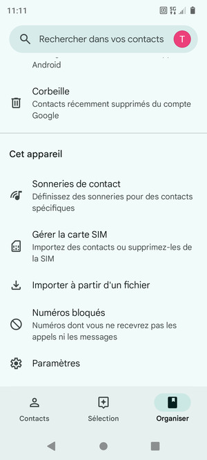 Faites défiler et sélectionnez Gérer la carte SIM