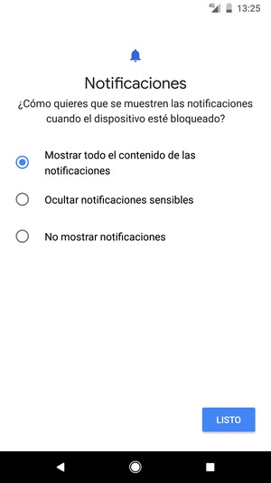 Seleccione la opción deseada y seleccione LISTO