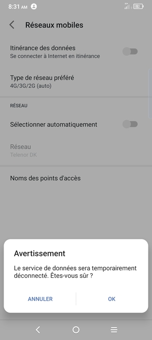 Sélectionnez OK