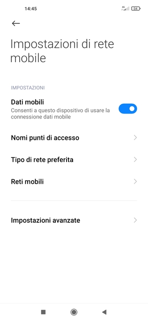 Seleziona Nomi punti di accesso