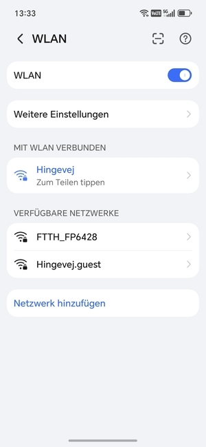 Sie sind nun mit dem WLAN-Netzwerk verbunden