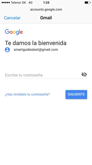 Introduzca su Contraseña y seleccione SIGUIENTE
