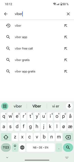 Skriv inn applikasjonsnavnet og velg Søk