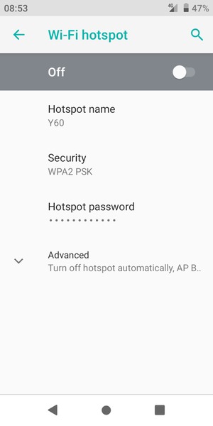 Select Hotspot password